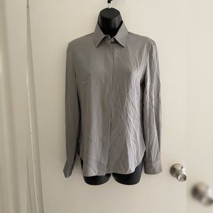 Gray Fitted Shirt with Collar